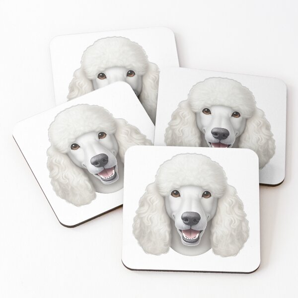 Item preview, White standard poodle emoji cute cartoon designed and sold by DrFaust-Designs.