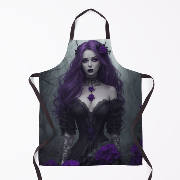 Item preview, A deep purple haired gothic seductress surrounded by purple roses in a dark scene designed and sold by Good Candy.