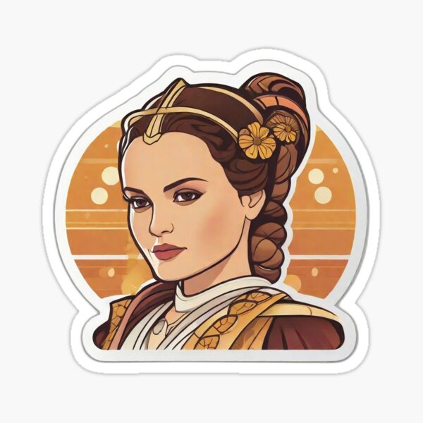 Vista previa del artículo con la obra «Pegatinas Fan Art de la Reina Amidala: ¡Canaliza Elegancia y Gracia en Redbubble!», diseñado y vendido por Meta-Xo.