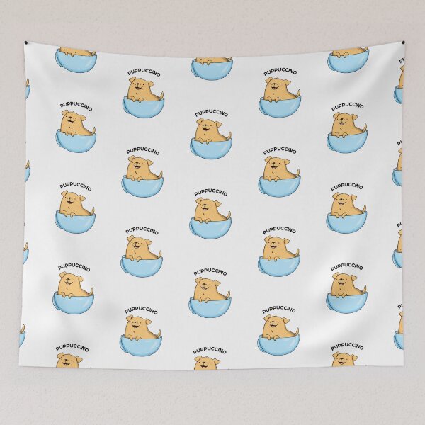 Item preview, Pup-puccino Funny Cappuccino Puns  designed and sold by punnybone.