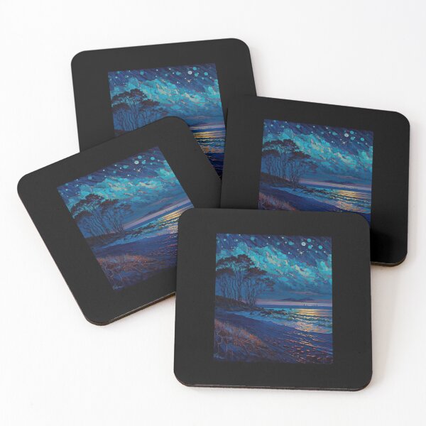Item preview, Artwork Starry Night Over Sea Shore designed and sold by JaidenAgile.