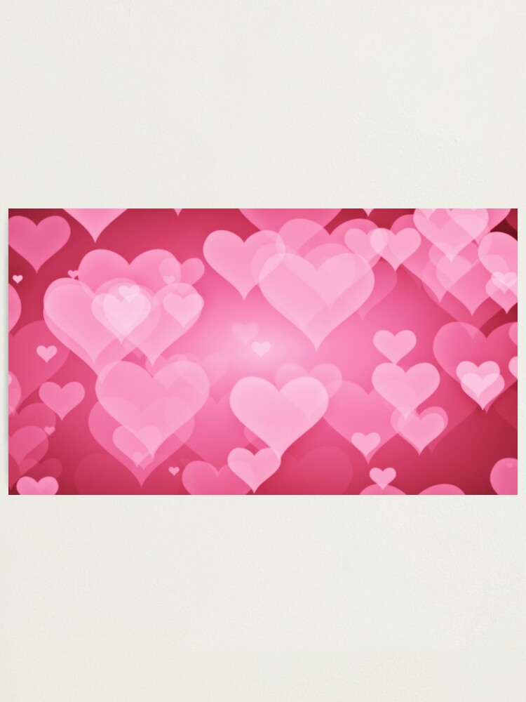 Soft Pink Background With Hearts Valentines Day Concept Photographic Print By Dani3315 Redbubble