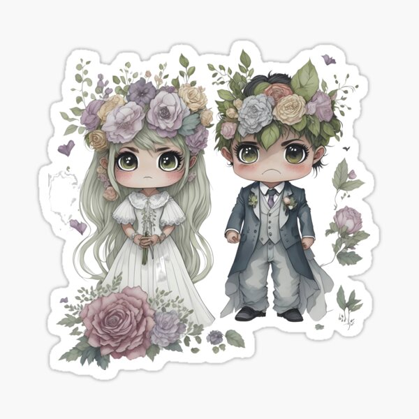 Item preview, The wedding, bride and groom in flower theme designed and sold by Piniatá P.
