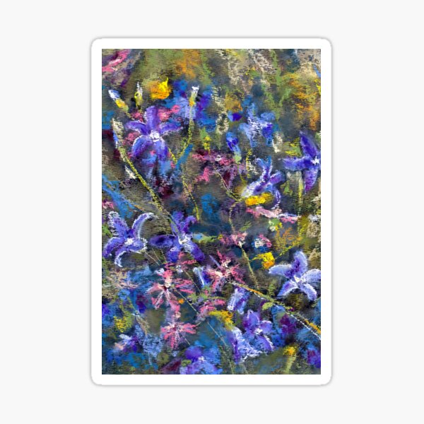 Item preview, blue flowers in soft pastels designed and sold by AitmaneART.