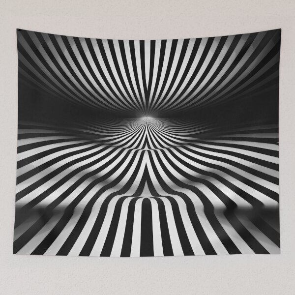 Item preview, Stripes conquering the Horizon - Black and White Interference - Opt Art designed and sold by JoanNinjaHen.