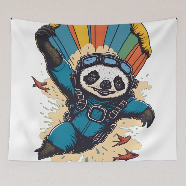 Item preview, Funny skydiver - sloth designed and sold by BearsAndSkulls.