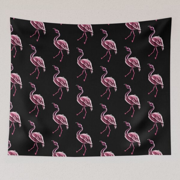Item preview, Flamingo - black background designed and sold by Themys24.