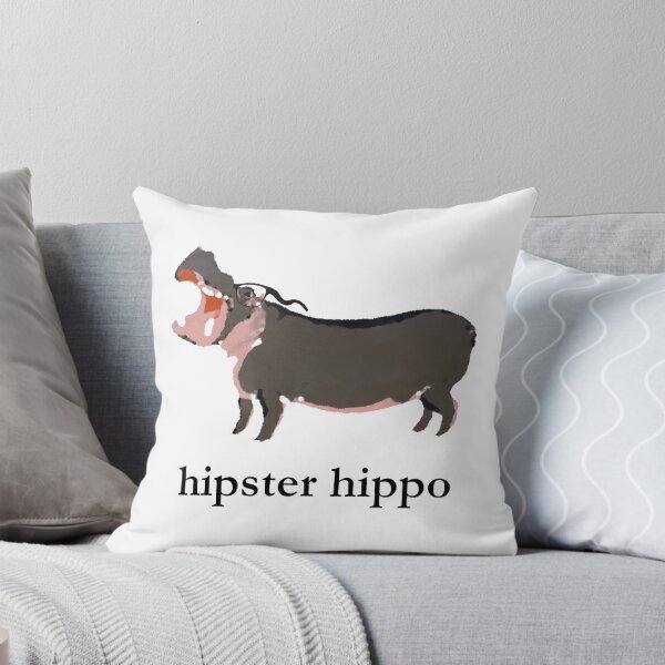 Artikelvorschau, "Hipster Hippo" (with text option #2) entworfen und verkauft von starcloudsky.