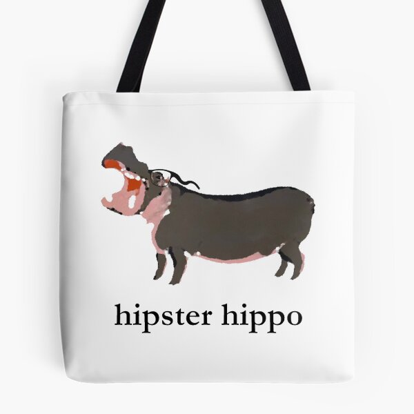 Artikelvorschau, "Hipster Hippo" (with text option #2) entworfen und verkauft von starcloudsky.