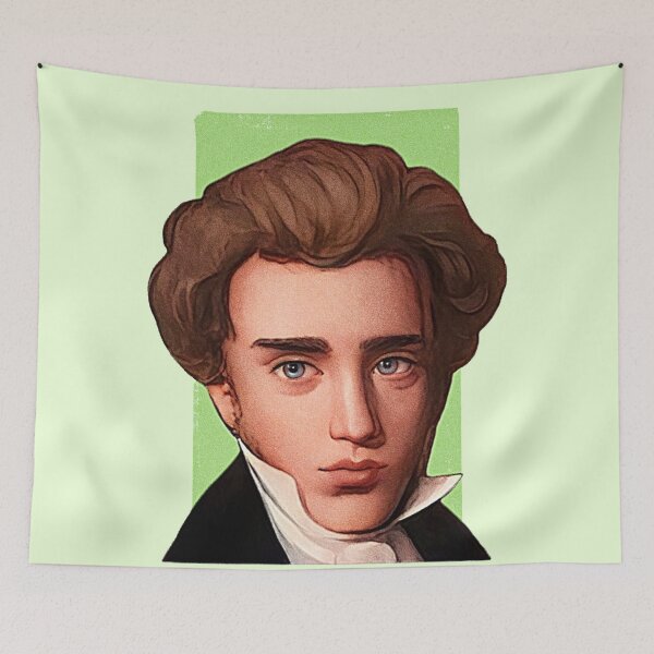 Item preview, Danish Theologian Søren Kierkegaard - mint Green - illustration  designed and sold by Litstoy.