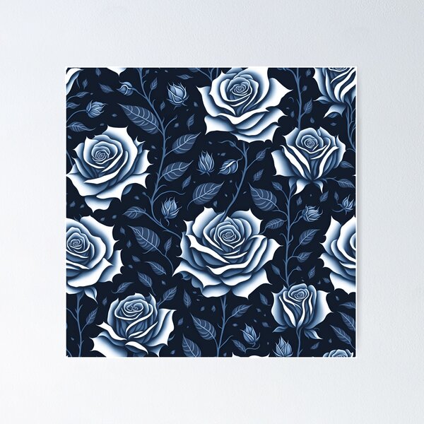 Item preview, Monochrome Blooms: The Black/White Roses Pattern! designed and sold by MeowtifullyCute.