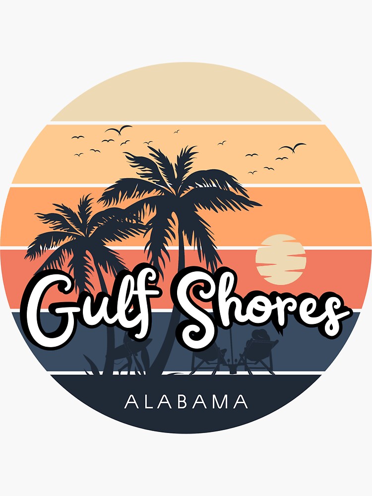 Gulf Shores Alabama Souvenir Magnet - 2 Inch Vinyl Refrigerator Car Decal
