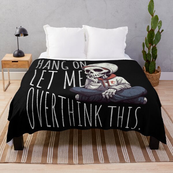 Item preview, Overthinker's Plight - Funny Pensive Skeleton Design designed and sold by Zandalus.
