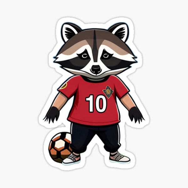 Goal-Getter Raccoon in Number 10 Shirt Sticker