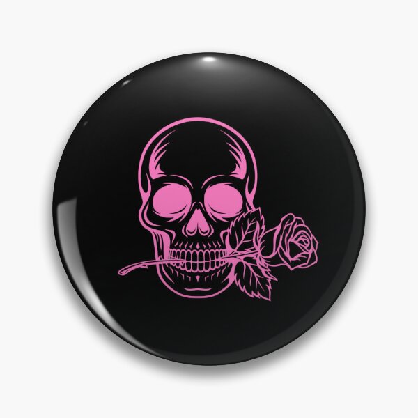 Artikelvorschau, Schwarzer rosa Totenkopf und Rose entworfen und verkauft von TheLilyPod.