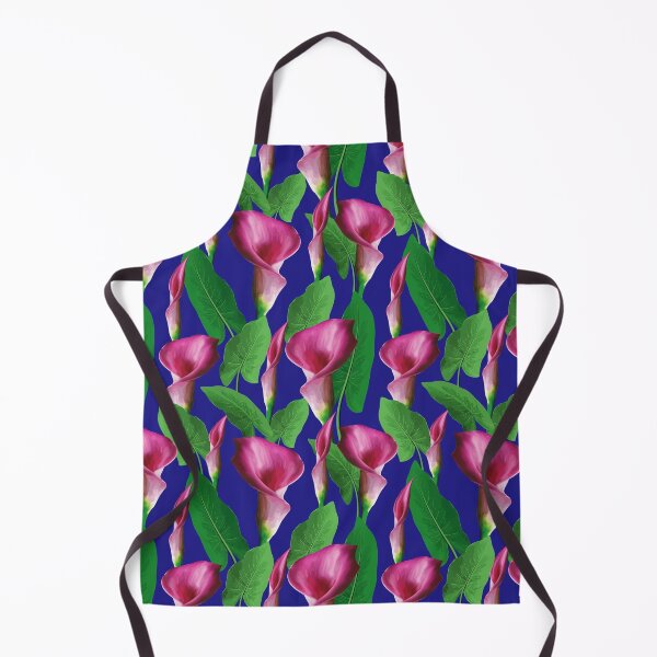 Item preview, Watercolor Calla Lily Pattern On Blue Background designed and sold by Ayesha Saleem.