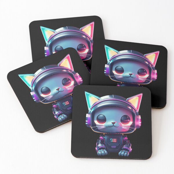 Item preview, Colorful Neon cute Robot Kitty 03 designed and sold by Coverex.
