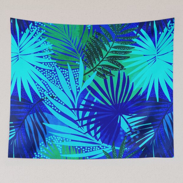 Item preview, Tropical Boho Palm 4. Cobalt Blue, aqua and green #tropical #summer #Cobaltblue #coastal designed and sold by Dominiquevari.