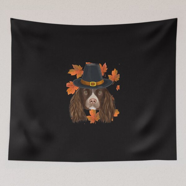 Item preview, Fall English Springer Spaniel Pilgrim Thanksgiving designed and sold by YogeshSangha.