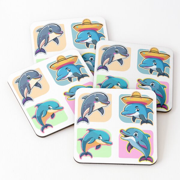 Item preview, Cute Dolphin Sticker Pack | Playful Ocean-themed Stickers designed and sold by Niktarka.