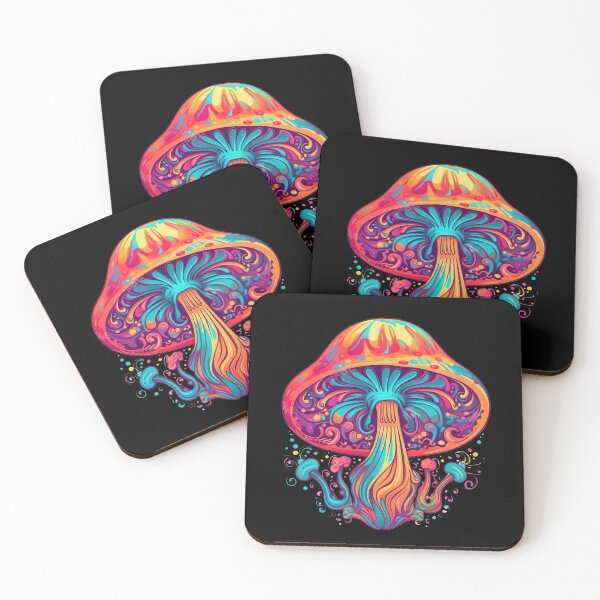 Item preview, Psychedelic Shroom Mushroom Neon Art designed and sold by Trippinink-.