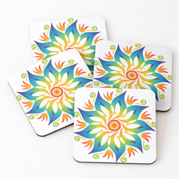 Item preview, Multicolored Flower Mandala Rainbow Wheel Spiral Vortex Energy designed and sold by InfinityDsigns.
