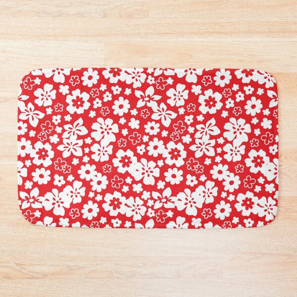 Item preview, HIBISCUS RED AND WHITE Y2K STYLE AESTHETIC FLOWER PATTERN 2000S COCONUT GIRL designed and sold by blomastudios.