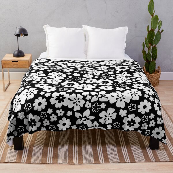 Item preview, HIBISCUS BLACK AND WHITE Y2K STYLE AESTHETIC FLOWER PATTERN 2000S COCONUT GIRL designed and sold by blomastudios.