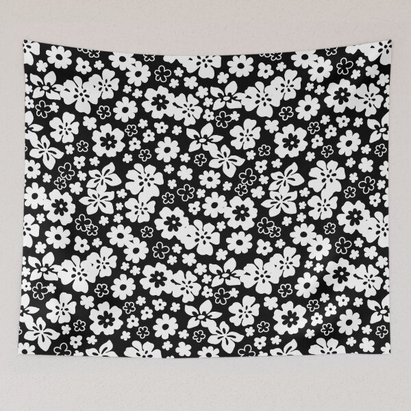 Item preview, HIBISCUS BLACK AND WHITE Y2K STYLE AESTHETIC FLOWER PATTERN 2000S COCONUT GIRL designed and sold by blomastudios.