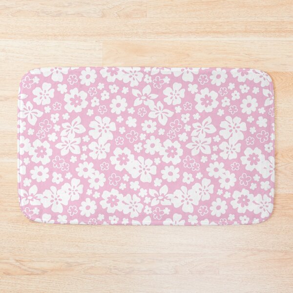 Item preview, HIBISCUS PASTEL PINK AND WHITE Y2K STYLE AESTHETIC FLOWER PATTERN 2000S COCONUT GIRL designed and sold by blomastudios.