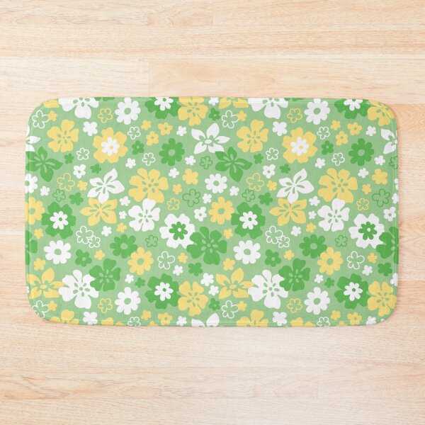 Item preview, HIBISCUS LIME GREEN YELLOW WHITE Y2K STYLE AESTHETIC FLOWER PATTERN 2000S COCONUT GIRL designed and sold by blomastudios.