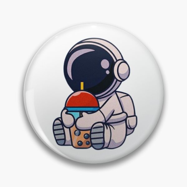 Item preview, Cute astronaut holding boba milk tea designed and sold by Stre1f.