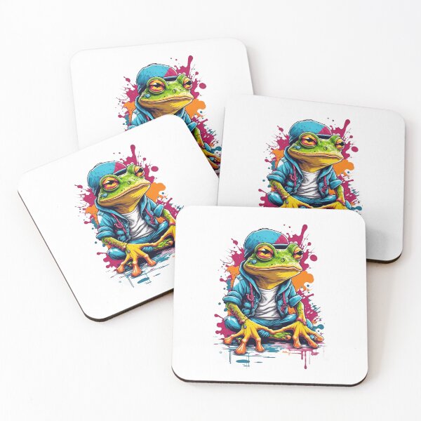 Item preview, Neon Frog Bliss: Energetic and Playful Delight designed and sold by hudaG.