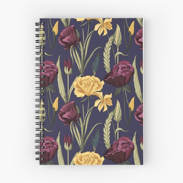 Item preview, Crimson Blooms on Dark Purple Floral Pattern designed and sold by DigitArtisan.
