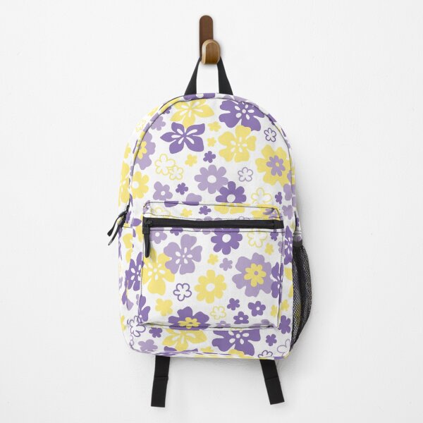 Item preview, HIBISCUS PASTEL LILAC PURPLE YELLOW Y2K STYLE AESTHETIC FLOWER PATTERN 2000S COCONUT GIRL designed and sold by blomastudios.