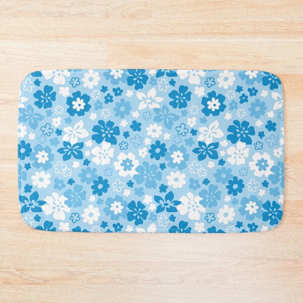 Item preview, HIBISCUS BLUE CRUSH PASTEL BLUE Y2K STYLE AESTHETIC FLOWER PATTERN 2000S COCONUT GIRL designed and sold by blomastudios.