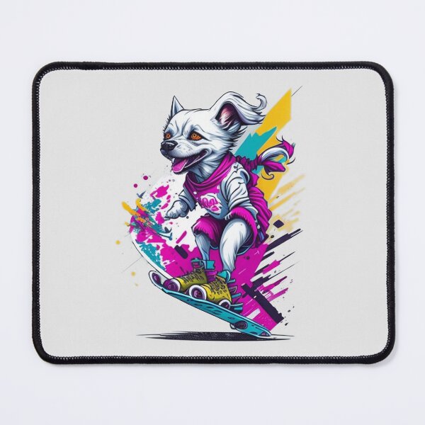 Item preview, Vibrant Skating Pup: Colorful Canine on Wheels designed and sold by hudaG.