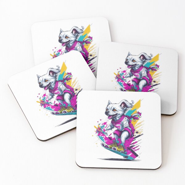 Item preview, Vibrant Skating Pup: Colorful Canine on Wheels designed and sold by hudaG.