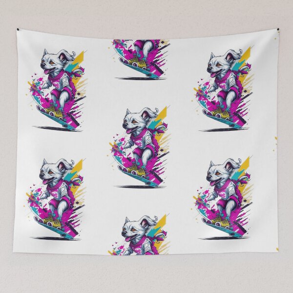 Item preview, Vibrant Skating Pup: Colorful Canine on Wheels designed and sold by hudaG.