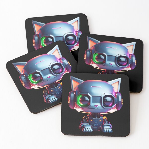 Item preview, Colorful Neon cute Robot Kitty 11 designed and sold by Coverex.