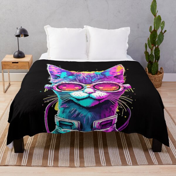 Item preview, Cyberpunk Cat with Glasses | Futuristic Feline Art designed and sold by Niktarka.