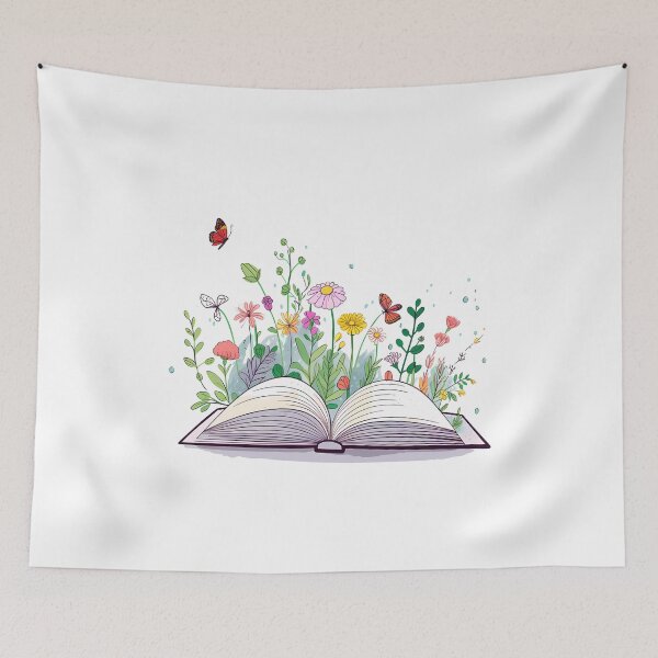 Item preview, Open Book with Growing Flowers Nature Lover designed and sold by KD Merch.