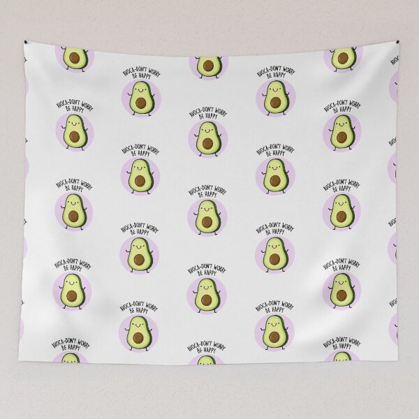 Item preview, Avoca-don't Worry Be Happy Funny Avocado Puns  designed and sold by punnybone.