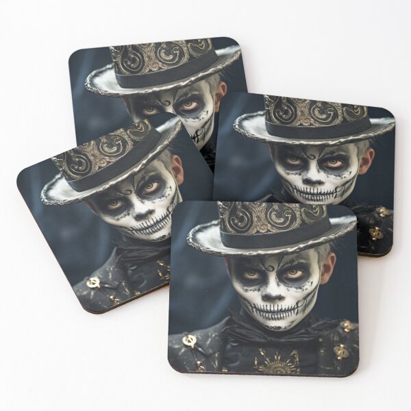 Item preview, A boy with skeleton makeup and top hat  designed and sold by isBotStore.