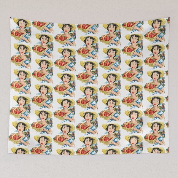 Item preview, The sweet woman selling strawberries designed and sold by food-nostalgia.