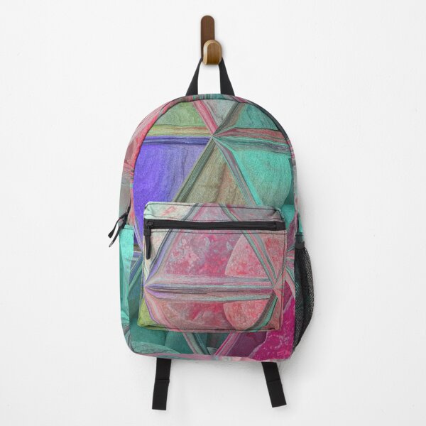 Item preview, Maximalist Abstract Art Triangles Mosaic over Colorful Beach Pebbles 1 of 4 designed and sold by Beachy.