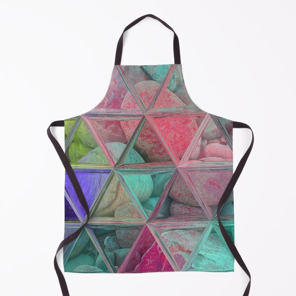 Item preview, Maximalist Abstract Art Triangles Mosaic over Colorful Beach Pebbles 1 of 4 designed and sold by Beachy.