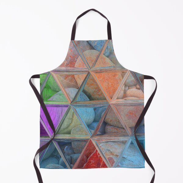 Item preview, Maximalist Abstract Art Triangles Mosaic over Colorful Beach Pebbles 2 of 4 designed and sold by Beachy.
