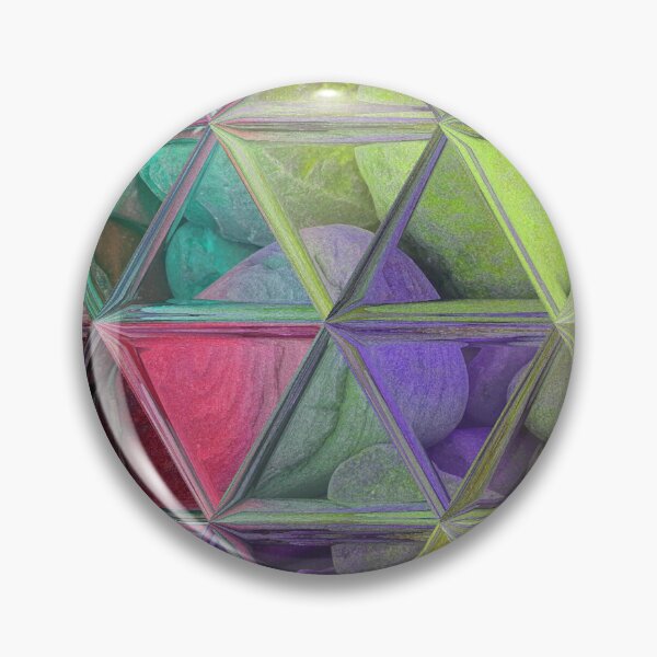 Item preview, Maximalist Abstract Art Triangles Mosaic over Colorful Beach Pebbles 3 of 4 designed and sold by Beachy.