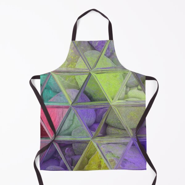 Item preview, Maximalist Abstract Art Triangles Mosaic over Colorful Beach Pebbles 3 of 4 designed and sold by Beachy.